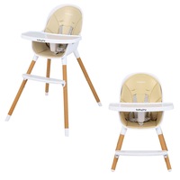 Giantex 4-in-1 Baby High Chair Convertible Infant Eating Highchair w/Adjustable Tray Kids Dining chair Beige