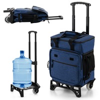 Giantex 40L Rolling Cooler Insulated Portable Camping Picnics Bag w/Wheels & Handle Large Capacity Cooler Bag Blue