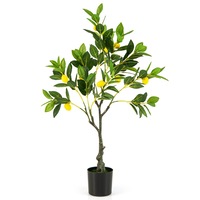Giantex 80cm Artificial Lemon Tree Faux Greenery Potted Plant w/Lemon Fruit Home Outdoor Indoor Decor