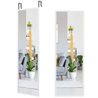 Giantex Full length Mirror w/ 2 x Height Adjustable Hooks Hanging Dresser Mirror for Bedroom Bathroom Entryway, White