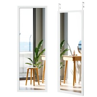 Giantex Full Length Mirror w/Hanging Hooks Wall Mounted Hanging Dressing Mirror Bedroom Living Room 120 x 37cm White