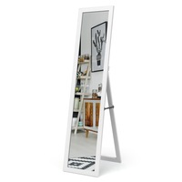 Giantex Full-length Mirror Freestanding Makeup Mirror Wall Mounted Vanity Mirror Wooden Frame, White