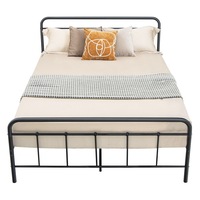 Giantex Full Size Meta Platform Bed Frame Mattress Foundation Modern Bed Frame w/Headboard & Footboard