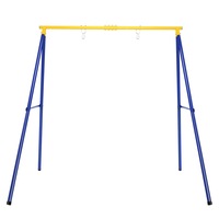 Giantex Heavy Duty A-Frame Swing Stand Large Solid Steel Metal Swing Frame w/Ground Stakes & Two Hanging Ways Fits for Indoor & Outdoor