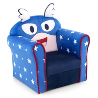 Giantex Kids Sofa Children Upholstered Armchair Velvet Armrest Couch w/Cute Cartoon Pattern Bedroom Living Room