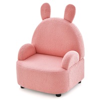 Giantex Kids Sofa Rabbit-shaped Armchair Children Upholstered Couch Detachable Foot/Sturdy Wood Frame, Pink
