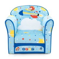 Giantex Kids Sofa Velvet Children Armchair Upholstered Couch w/Cute Spacecraft Pattern Bedroom Living Room