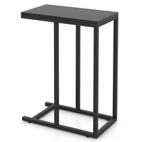 Giantex Side Tables C-Shaped Coffee Tables End Tables Steel Frame Black
