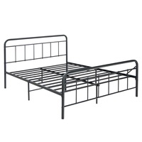 Giantex Queen Size Meta Platform Bed Frame Mattress Foundation Modern Bed Frame w/Headboard & Footboard
