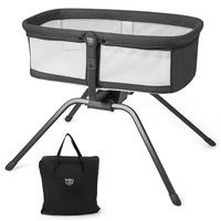 Giantex Rocking Baby Bassinet Crib Infant Cradle w/Carry Bag Travel Portable Bassinet for Bedroom Living Room Grey