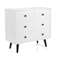 Giantex Wooden 4 Chest of Drawers Modern Dresser w/ Spacious Drawers & Metal Handles Storage Organizer Unit for Living Room Bedroom Nursery Room Office