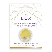 LOX Secure Earring Backs 2 Pair Pack Yellow Gold Tone