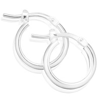 Sterling Silver 10x1.5 Round mm Hoop Earrings