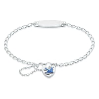 Sterling Silver Baby Bluebird Padlock ID Bracelet