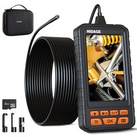 5Inch Borescope Inspection Camera NIDAGE 5.5Mm HD Endoscope Camera with Light IP67 Waterproof Sewer Snake Camera with 6 Leds, Video Scope Camera for Automotive Drain Pipe, 32GB, Tool Box,11.5Ft