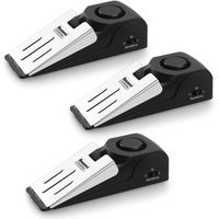 Door Stop Alarm, Door Stopper with 120DB Security Alarm, Floor Wedge Door Stop Siren, Door Security Devices for Traveling, Apartment, Hotel and Home (Pack of 3)