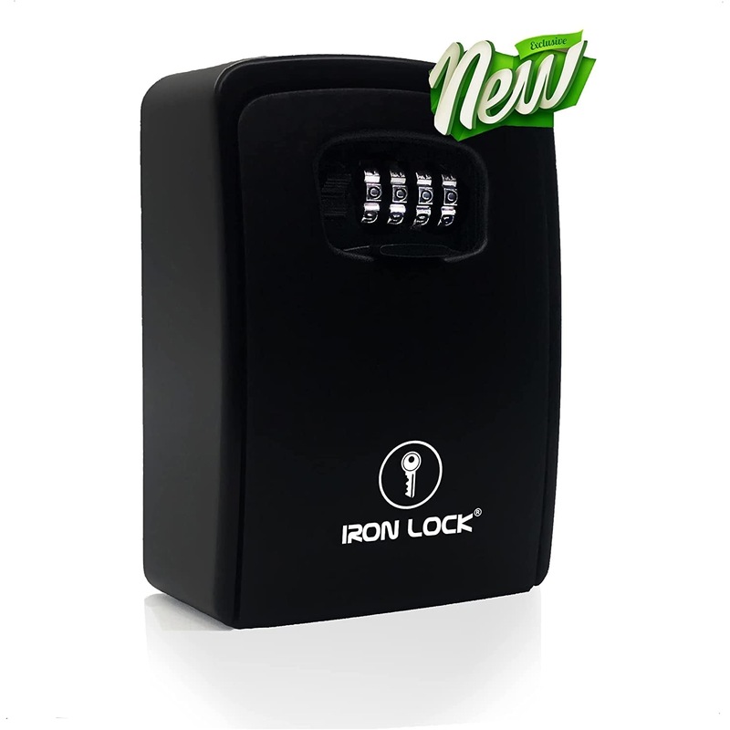 Iron Lock® - XXL Key Lock Box Wall Mount for Keys 4 Digit Combination with Resettable Code with a B Switch Extra Large Lockbox Indoor Outdoor... Unbranded Australia