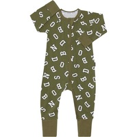 Bonds Baby Print Zip Wondersuit - Khaki