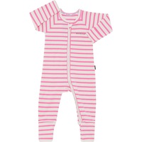 Bonds Baby Stripe Rib Zip Wondersuit - Pink