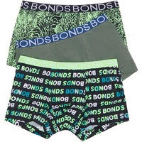Bonds Boys Trunks 3 Pack - Green & Black