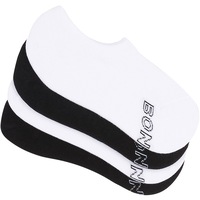 Bonds Women's Logo Light Sneaker Socks 4 Pack - Black & White