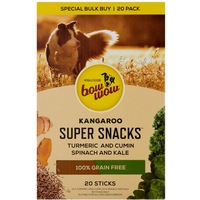 Bow Wow Super Snacks 20 Kangaroo Turmeric and Cumin, Spinach and Kale Sticks