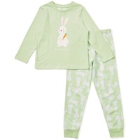 Brilliant Basics Kids Bunny Print Pyjama Set - Pale Green