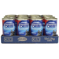 Chum Beef Wet Dog Food 12 x 1.2kg