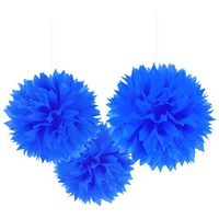 Fluffy Decoration 3 Pack - Blue