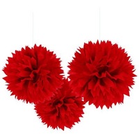 Fluffy Decoration 3 Pack - Red