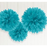 Fluffy Decorations 3 Pack - Caribbean Blue