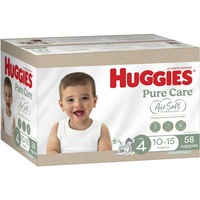Huggies Ultimate Pure Care Nappies Unisex Size 4 (10-15kg) 58 Pack