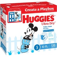 Huggies Ultra Dry Nappies Boys Size 3 (6 - 11kg) 136 Pack