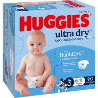 Huggies Ultra Dry Nappies Boys Size 3 (6-11kg) 90 Pack