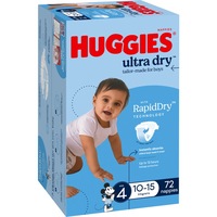 Huggies Ultra Dry Nappies Size 4 Boy (10-15kg) 72 Pack