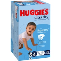 Huggies Ultra Dry Nappies Size 4 Boy (10-15kg) 72 Pack