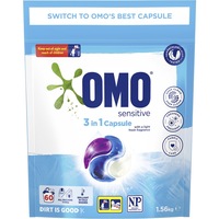 Omo 3-in-1 Laundry Capsules Sensitive 1.56kg 60 Pack