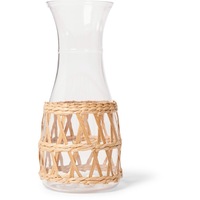 Pitcher With Seagrass Sleeve - Clear