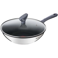 Tefal Daily Cook Induction Non-Stick Stainless Steel Wok 28cm + Lid