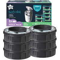 Tommee Tippee Twist & Click Nappy Bin Refill Cassettes 6 Pack