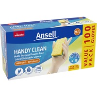 Vileda Ansell Handy Clean Multi-Purpose Latex Gloves 100 Pack - M/L