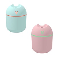 2 Pack 250ml USB Mini Colourful Light Air Humidifier-Blue+Pink