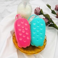 2 Pack Silicone Bubble Shower Brush Fast Foaming Scrubbing Artifact