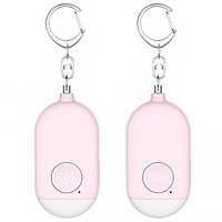 2 Pack USB-Rechargeable Personal Alarms with LED Light