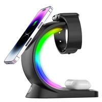 3 in 1 Magnetic Wireless Charger Stand Night Light for iPhone iWatch AirPods