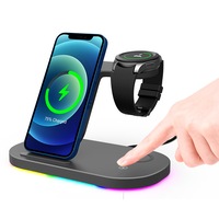 3 in 1 Wireless Fast Charging Dock-Black