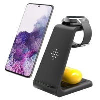 3-In-1 Qi Wireless Charging Stand For Samsung-Black