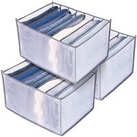 3 Pack Jeans Compartment Storage Box Closet Drawer Mesh Pants Storage