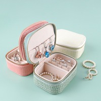 3Pcs Portable Jewelry Box Travel Storage Organizer For Rings Earrings Necklaces