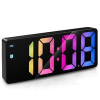 Colorful Digital Alarm Clock Voice Control Colorful Font Night Mode Table Clock